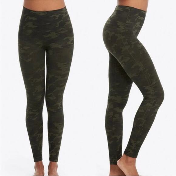 NWT Spanx Look at Me Now Green Camo Leggings - Picture 1 of 5